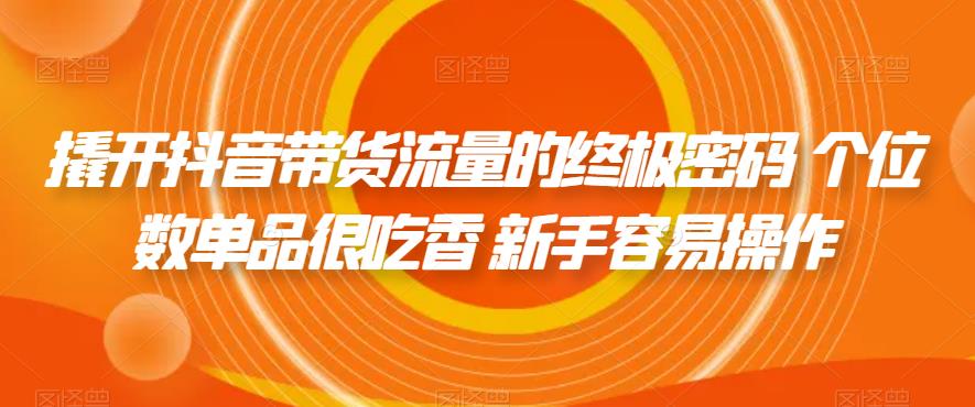 【副业项目7365期】撬开抖音带货流量的终极密码 个位数单品很吃香 新手容易操作缩略图