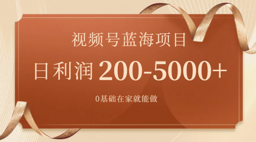 【副业项目7898期】视频号蓝海项目，0基础在家也能做，日入200-5000+【附266G资料】缩略图