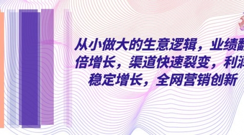 【副业项目8292期】从小做大的生意逻辑，业绩翻倍增长，渠道快速裂变，利润稳定增长缩略图