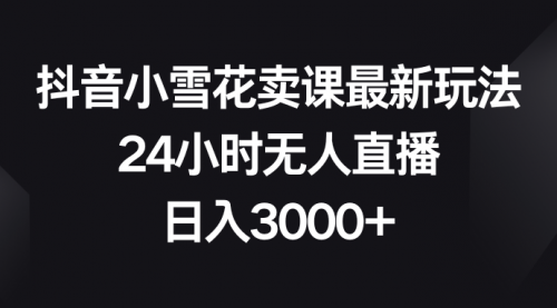 【副业项目8485期】抖音小雪花卖课最新玩法，24小时无人直播缩略图