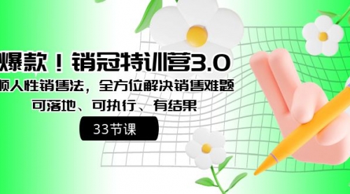 【副业8705期】销冠特训营3.0之顺人性销售法，全方位解决销售难题、可落地缩略图