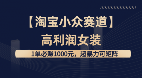 【副业8721期】【淘宝小众赛道】高利润女装：1单必赚1000元缩略图