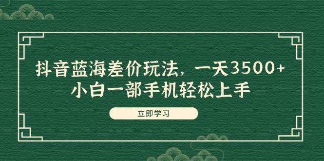 抖音蓝海差价玩法，一天3500+，小白一部手机轻松上手缩略图